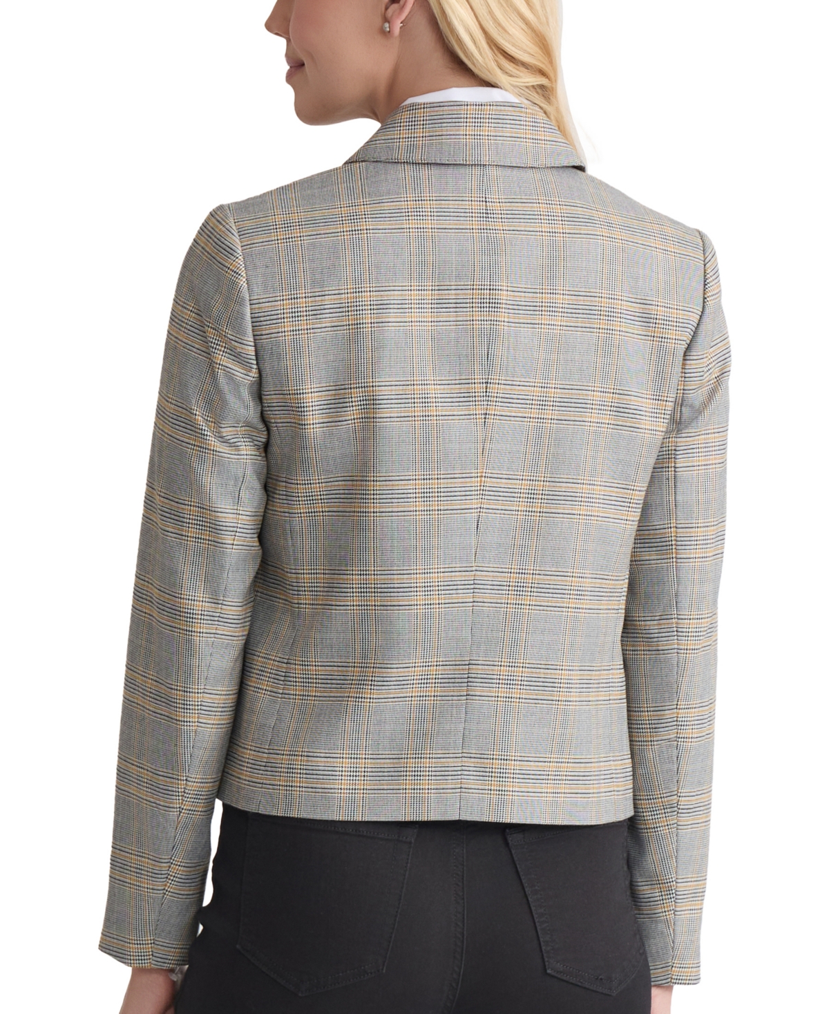 Jones New York Petite Glen Plaid Jacket In Gray