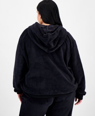 Trendy Plus Size Kuromi Fleece Pullover Hoodie