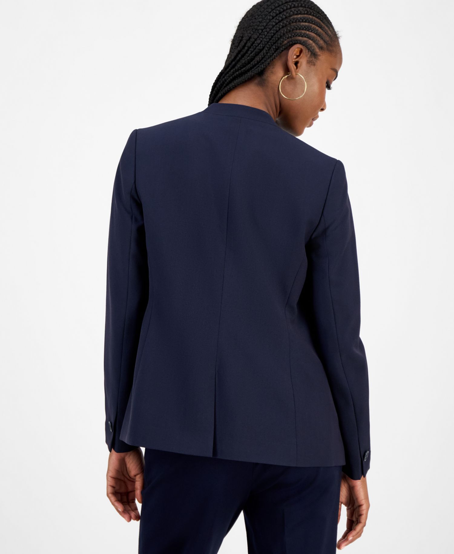 Women's Bi-Stretch Collarless Open-Front Blazer