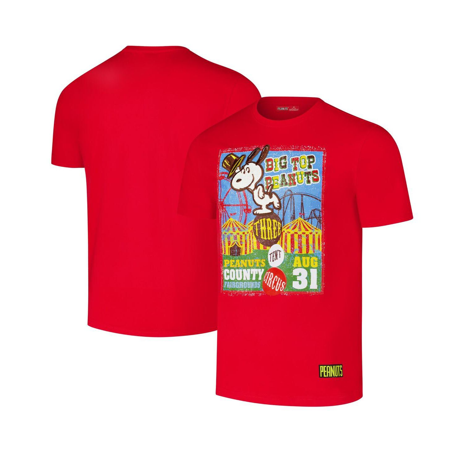 Men's Red Peanuts Circus T-Shirt