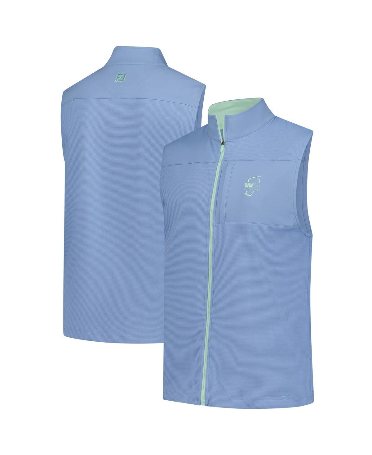 Footjoy Men's Blue Wm Phoenix Open Ottoman Knit Full-zip Vest In Blue