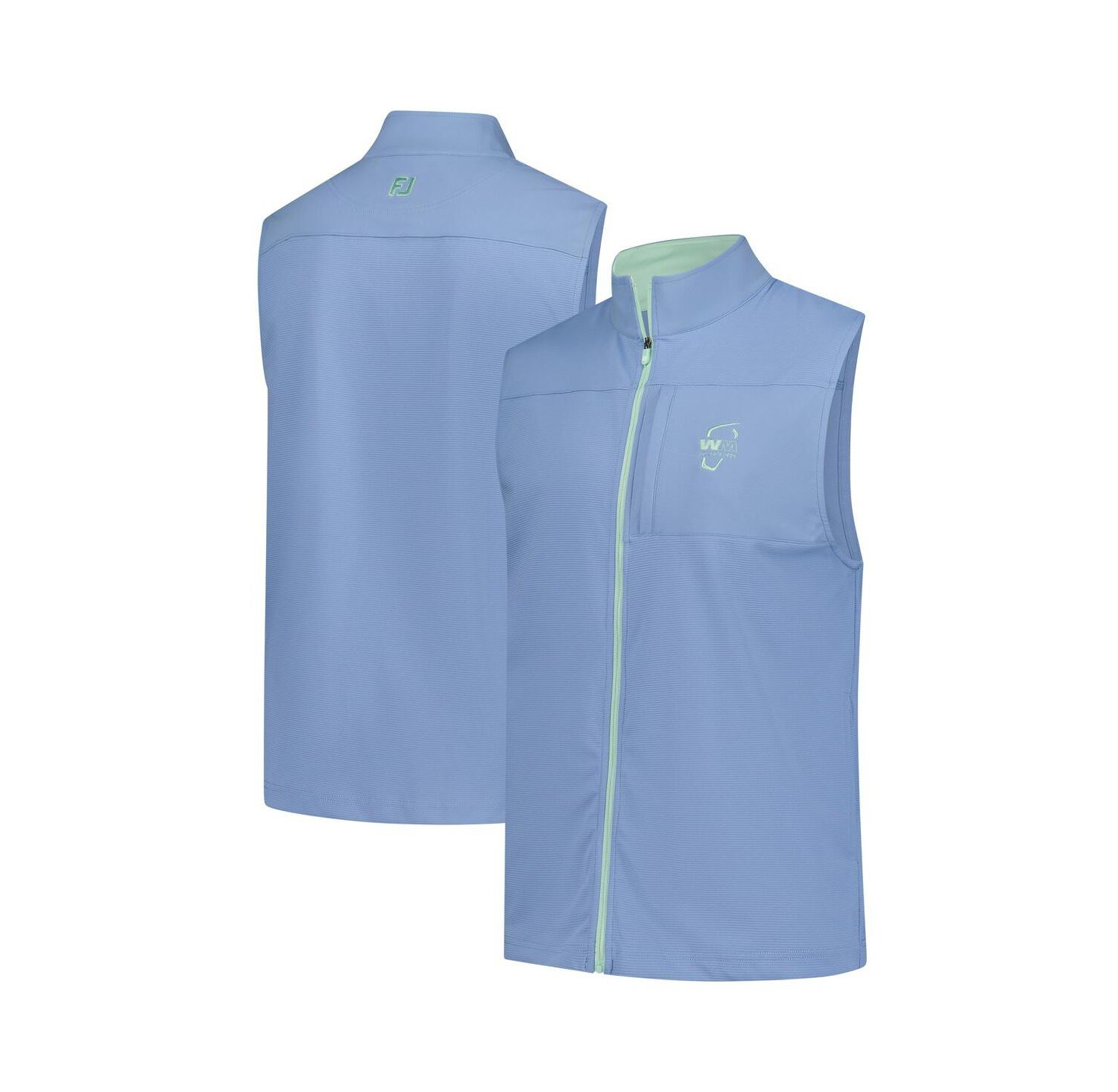 Men's Blue WM Phoenix Open Ottoman Knit Full-Zip Vest