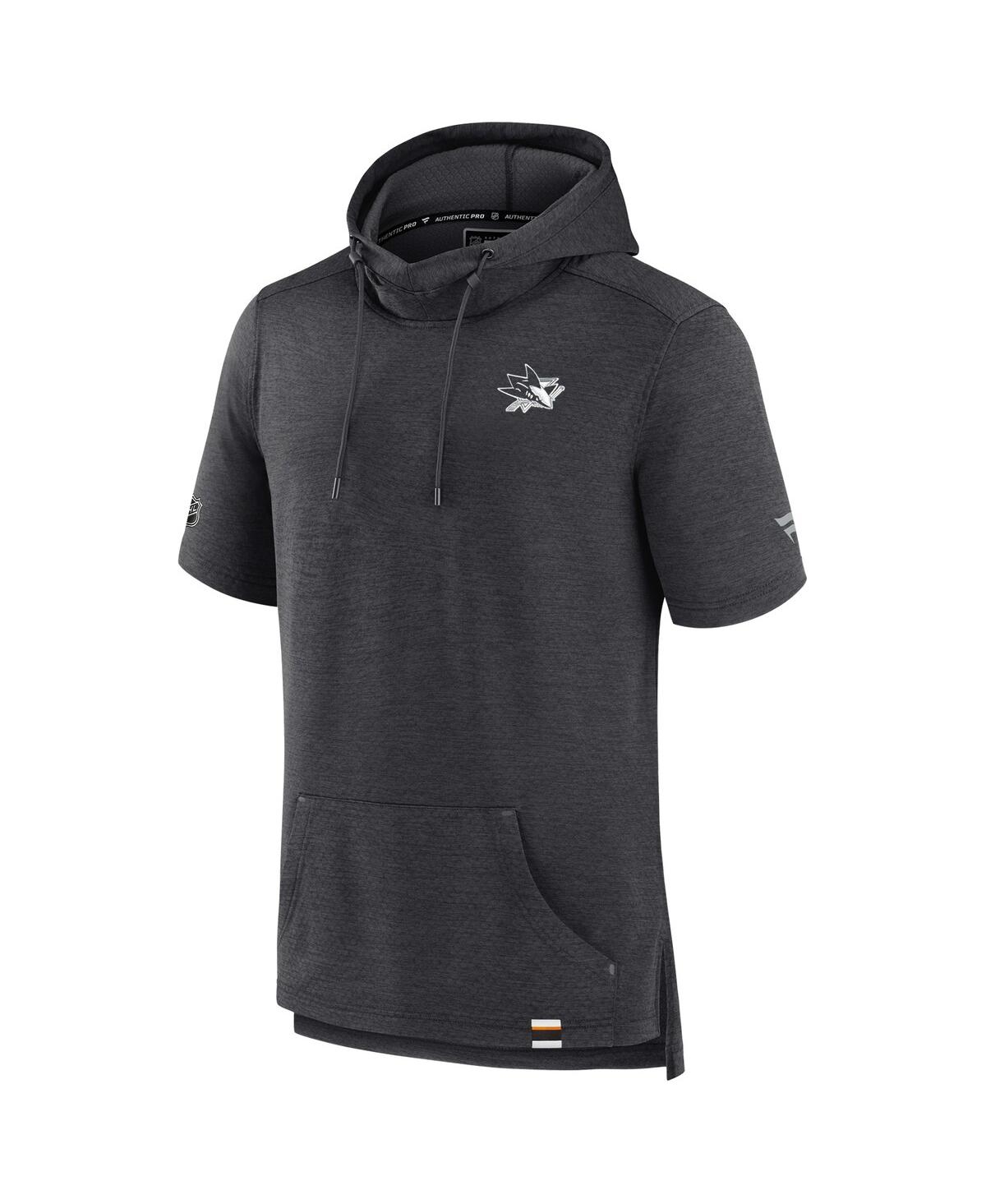 Fanatics Men's Heather Charcoal San Jose Sharks Authentic Pro Pullover Hoodie In Black