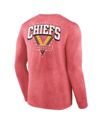 Men's Heather Red Kansas City Chiefs Heritage Snow Wash Long Sleeve T-Shirt