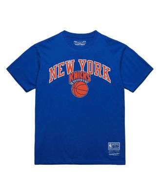 Mitchell & Ness - Men's Blue New York Knicks Hardwood Classics Logo T-Shirt