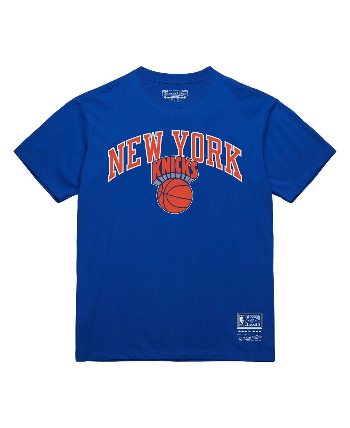 Men's Blue New York Knicks Hardwood Classics Logo T-Shirt - Blue