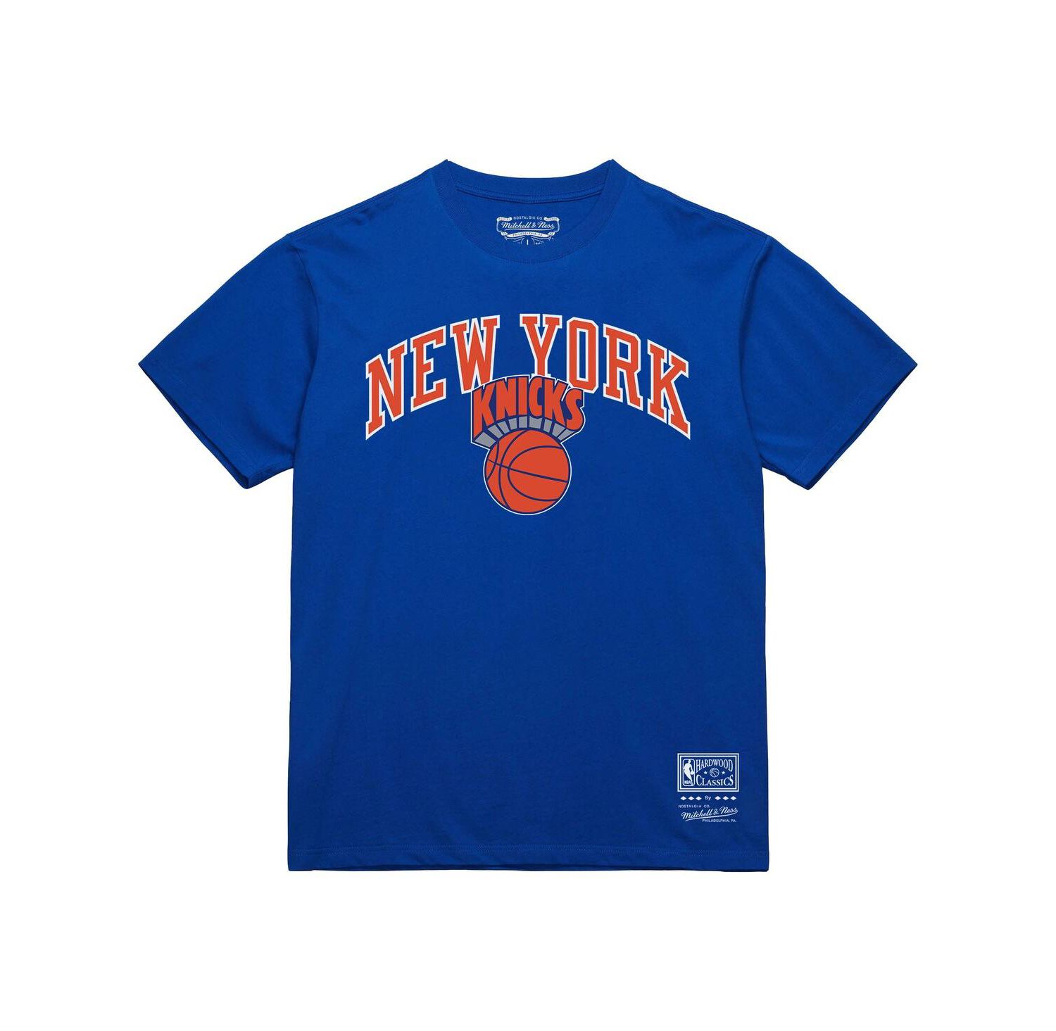 Men's Blue New York Knicks Hardwood Classics Logo T-Shirt