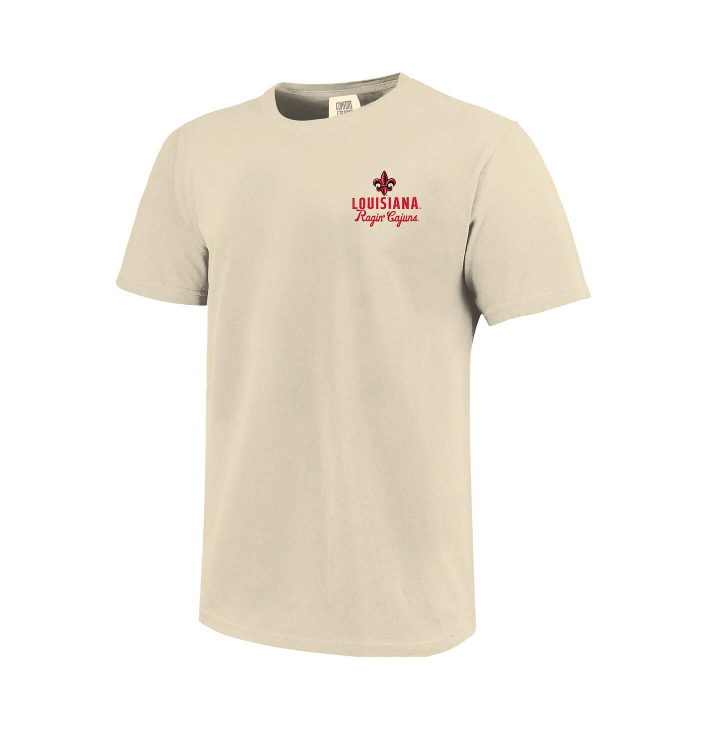 Мужская футболка Image One Cream Louisiana Ragin' Cajuns Comfort Colors Mascot Overlay — фото 2