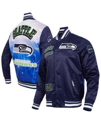 Pro Standard - Men's College Navy Seattle Seahawks Sublimated Satin Full-Snap Jacket