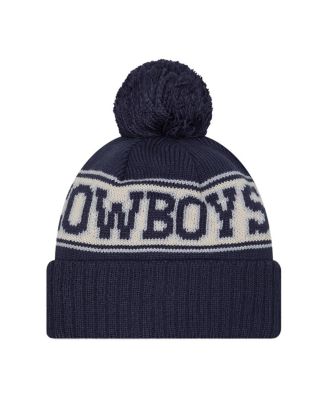 Men's Navy Dallas Cowboys Retro Cuffed with Pom Knit Hat