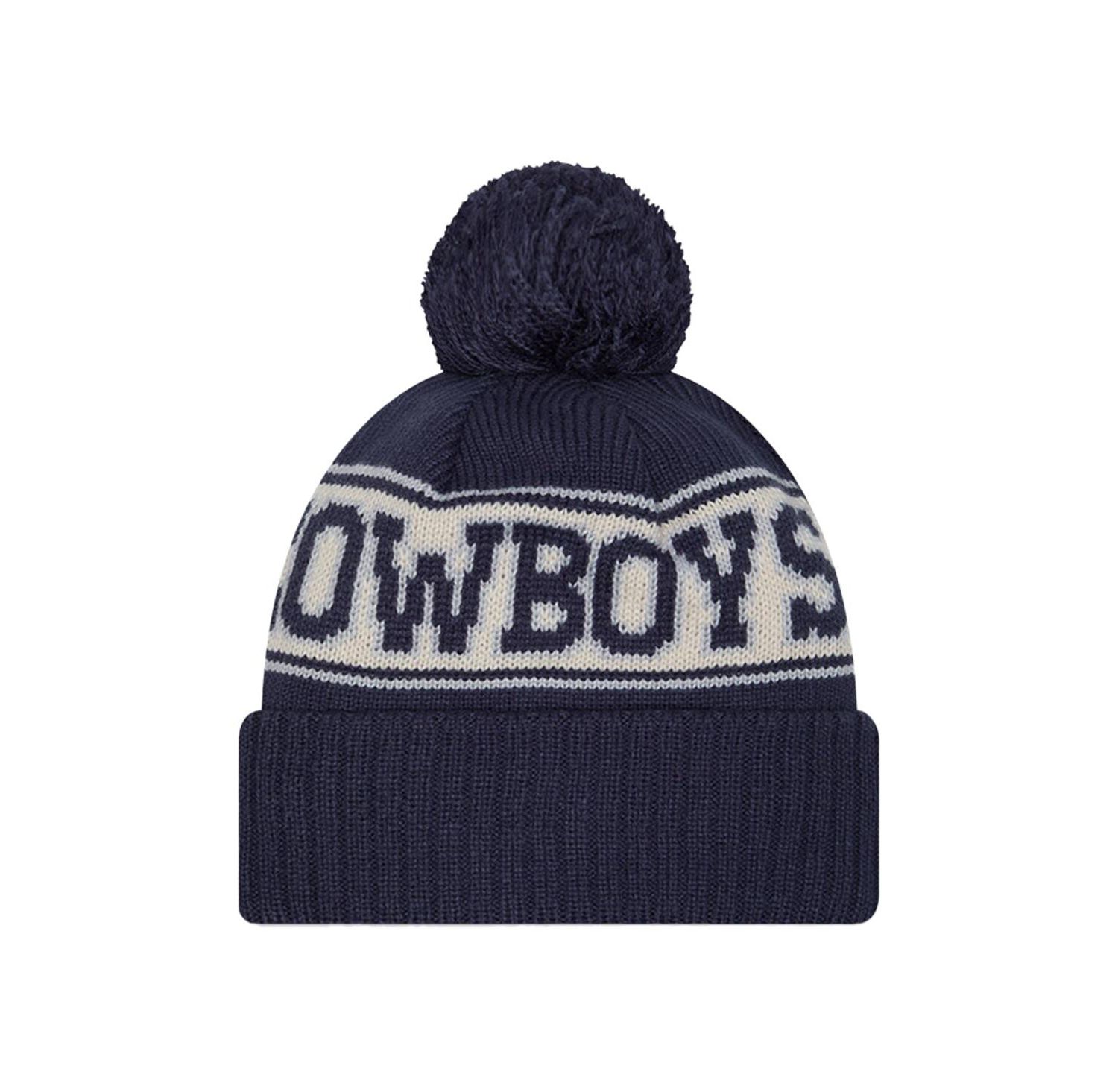 Men's Navy Dallas Cowboys Retro Cuffed with Pom Knit Hat