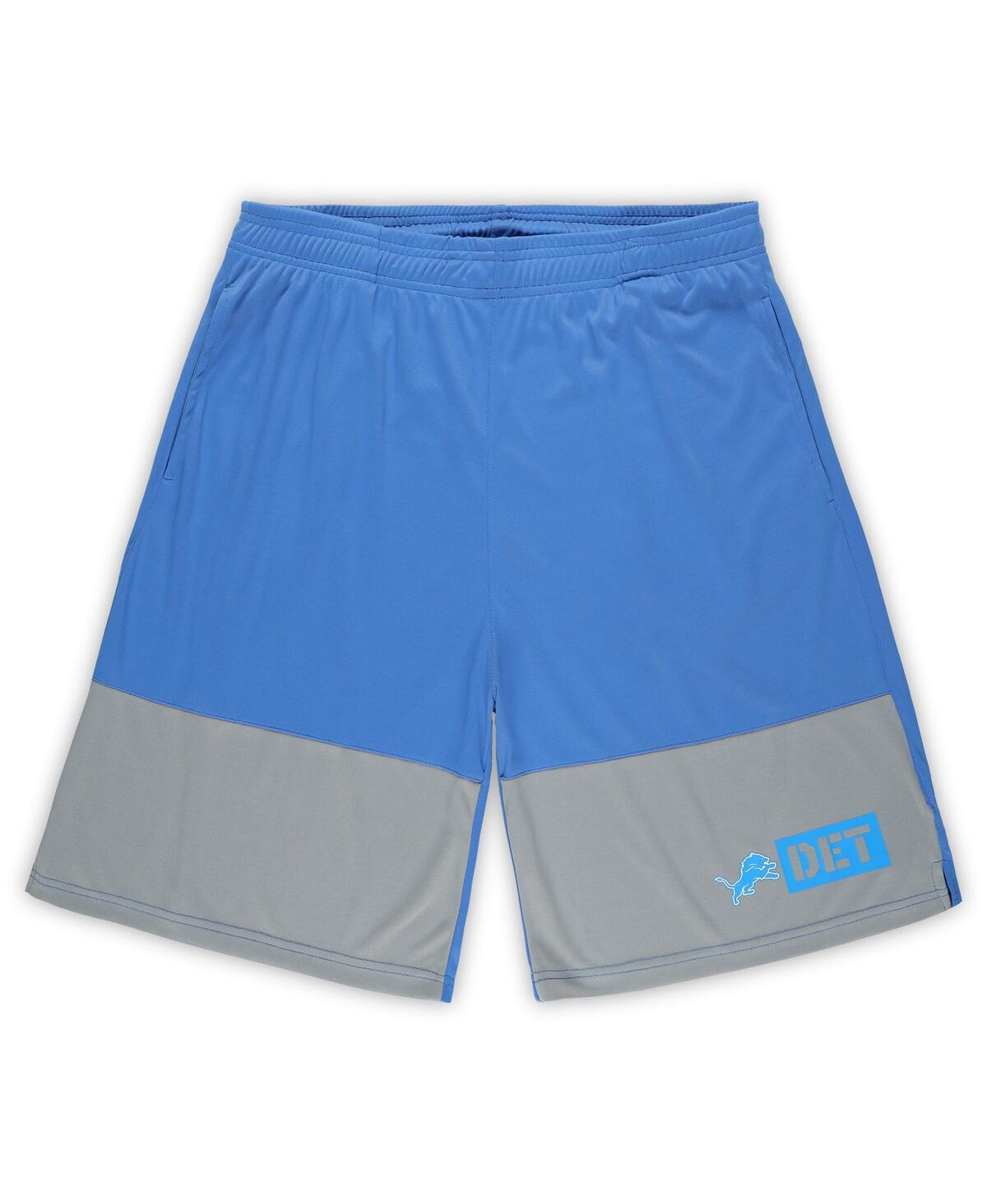Men's Blue/Silver Detroit Lions Big Tall Best of the Best Performance Shorts - Blue, Silver