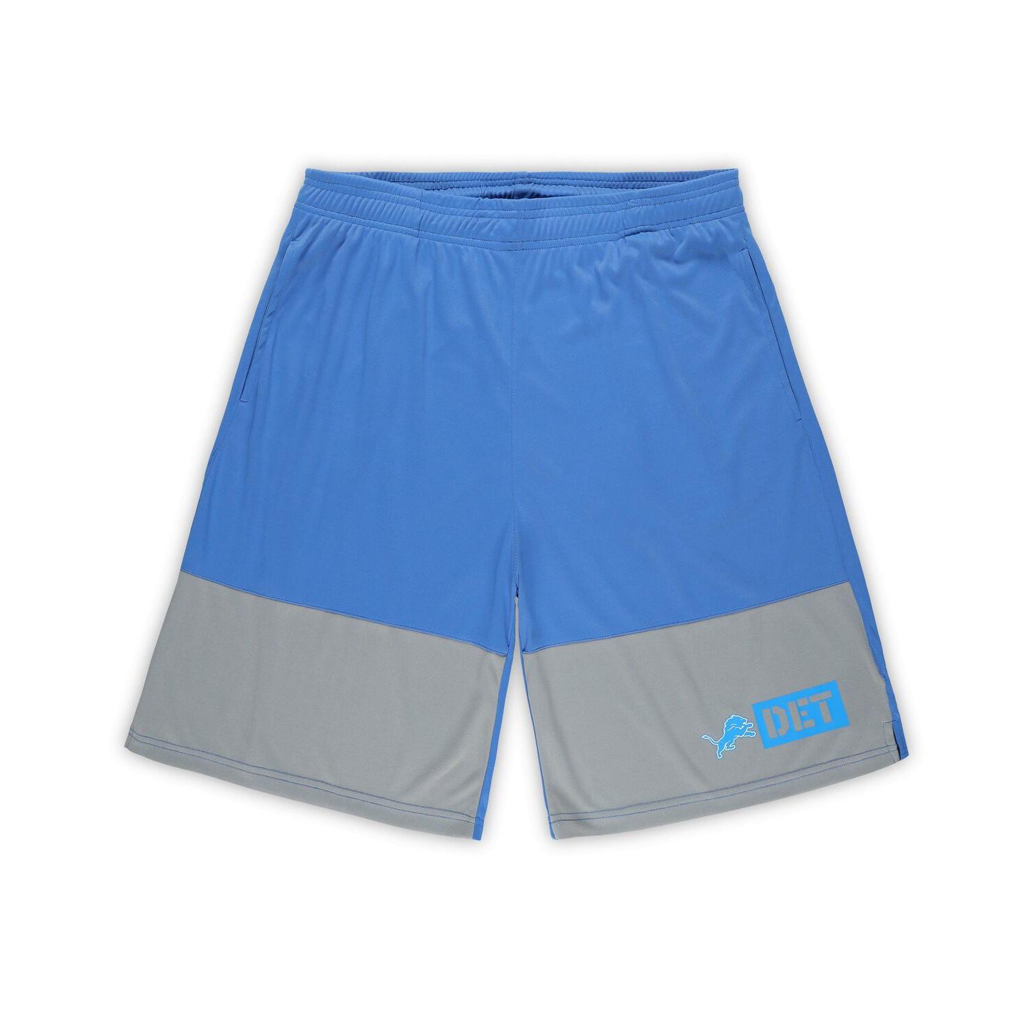 Men's Blue/Silver Detroit Lions Big & Tall Best of the Best Performance Shorts