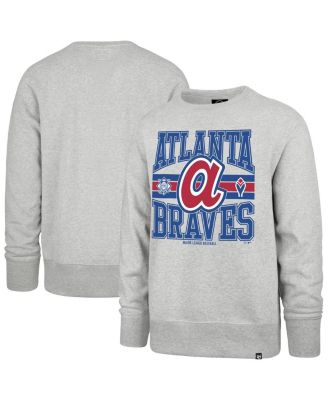 '47 Brand - Men's ' Brand Gray Atlanta Braves Letters Headline Pullover Sweatshirt