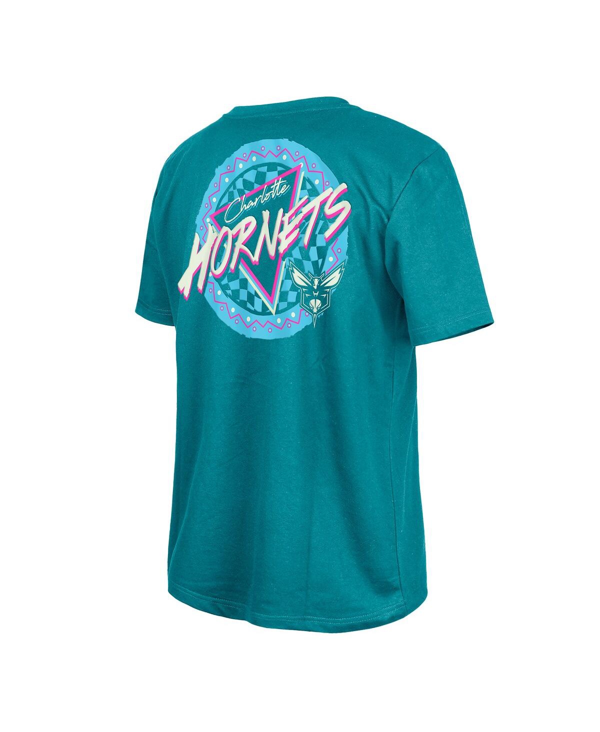 New Era Teal Charlotte Hornets Glow-in-the-dark T-shirt In Blue