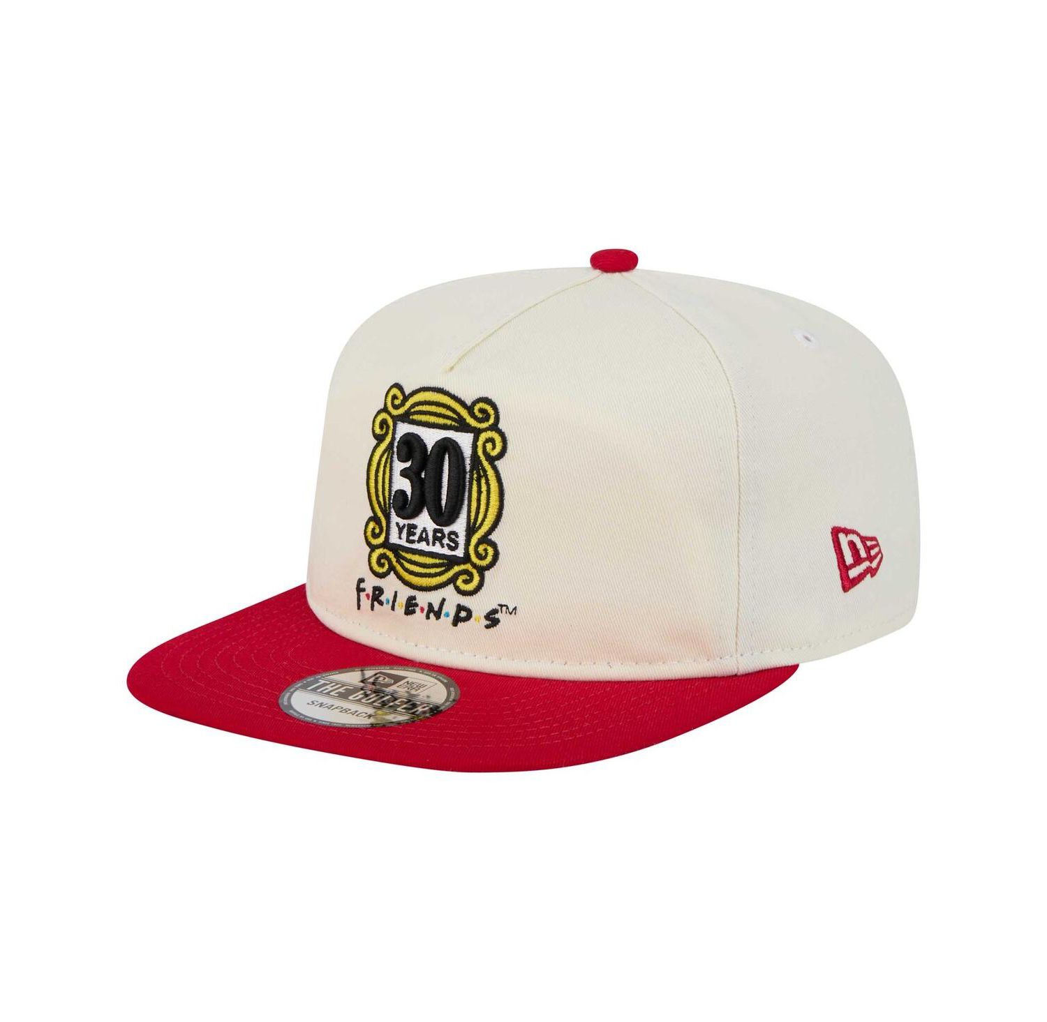 Men's White/Red Friends 30th Anniversary Golfer Snapback Hat