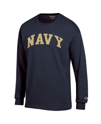 Men's Navy Navy Midshipmen Basic Arch Long Sleeve T-Shirt