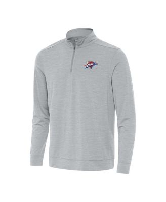 Antigua - Men's Heather Gray Oklahoma City Thunder Bright Quarter-Zip Top