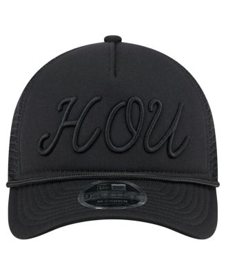 Men's Black Houston Astros City Initial 9FORTY A-Frame M-Crown Adjustable Trucker Hat
