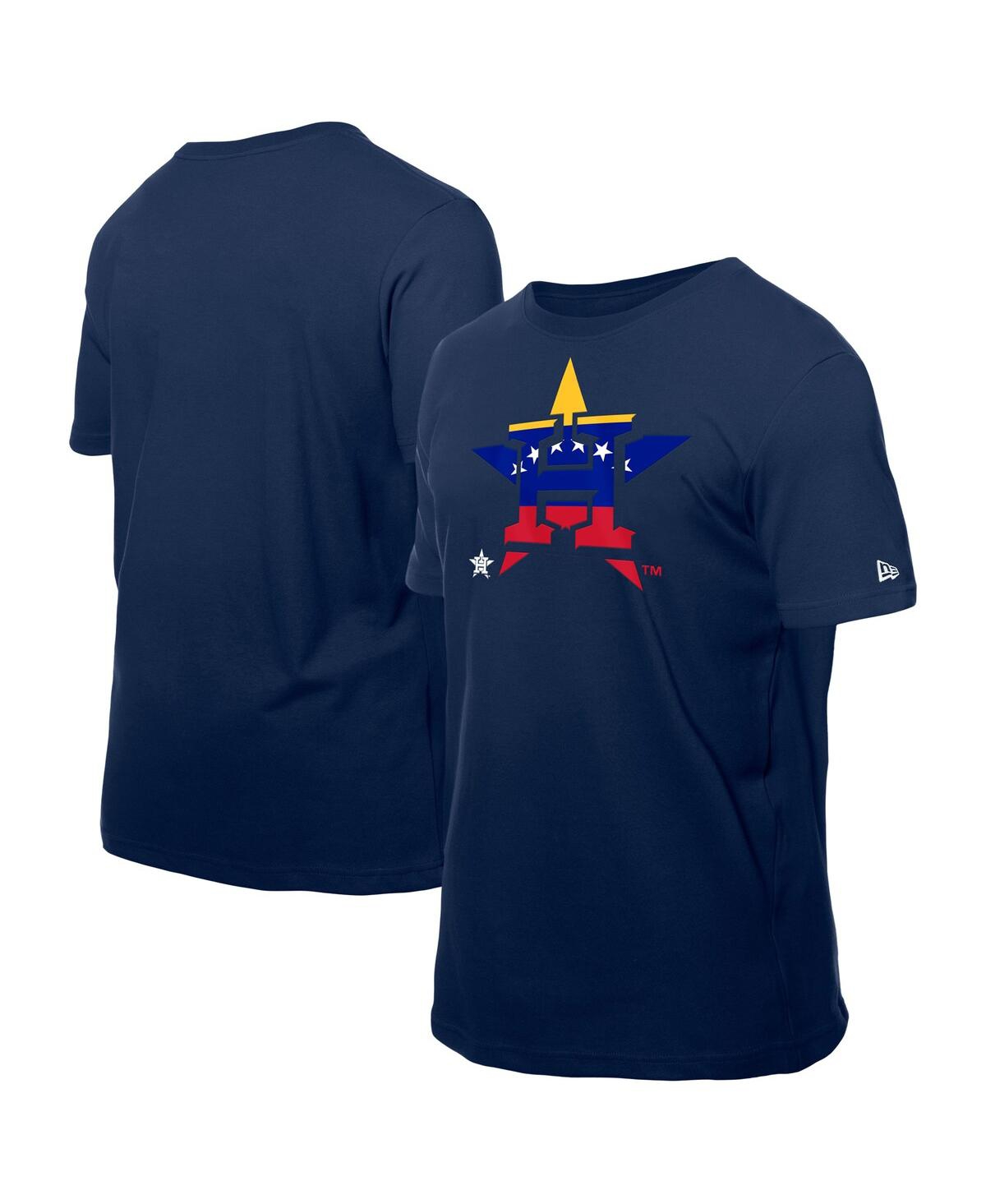 Men's Navy Houston Astros Venezuelan Flag Logo T-Shirt - Navy