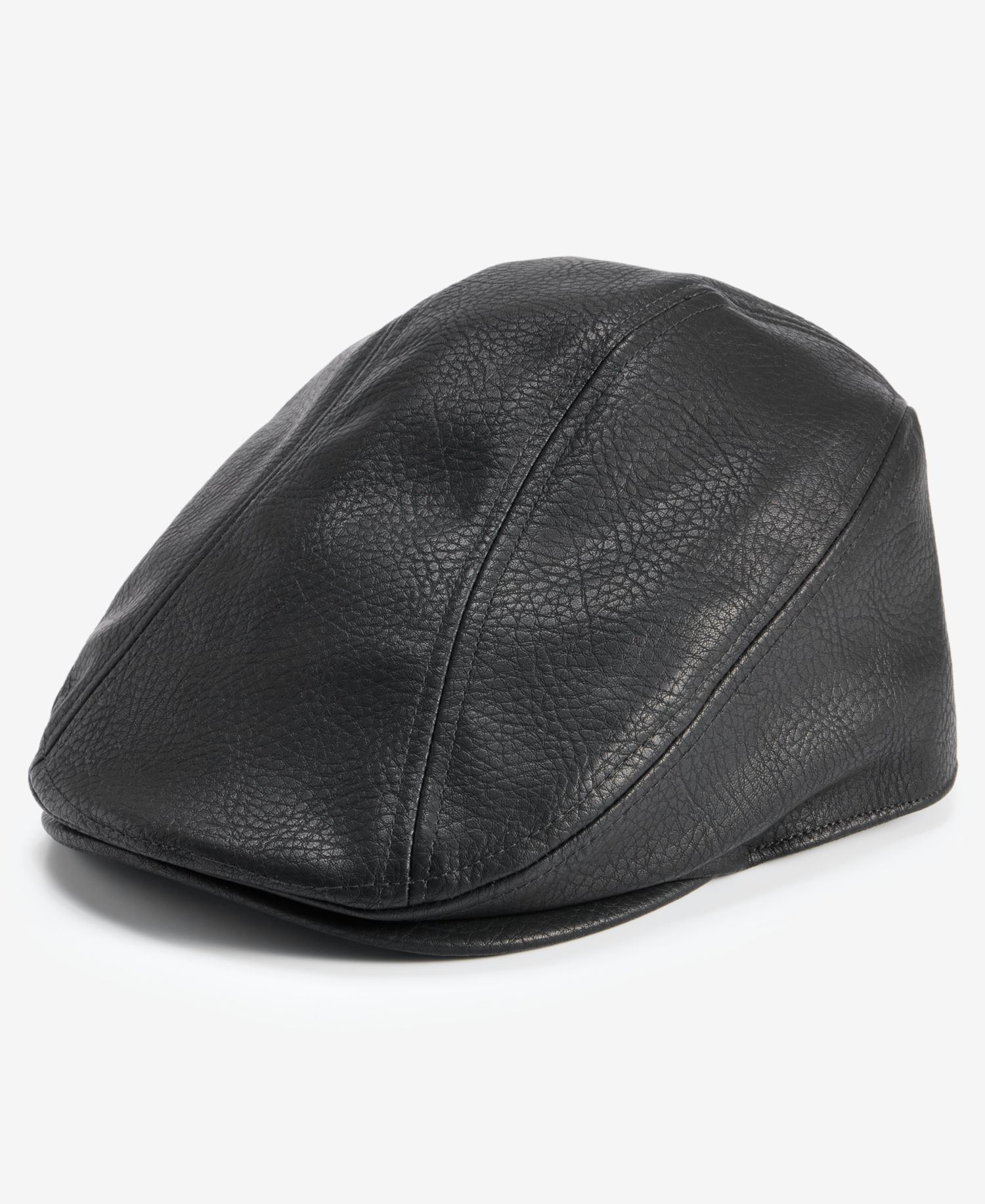 Men's Ivy Faux-Leather Flat Cap