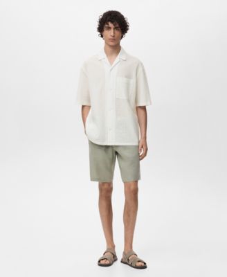 Men's Wrinkled-Effect Pinstripe Shirt