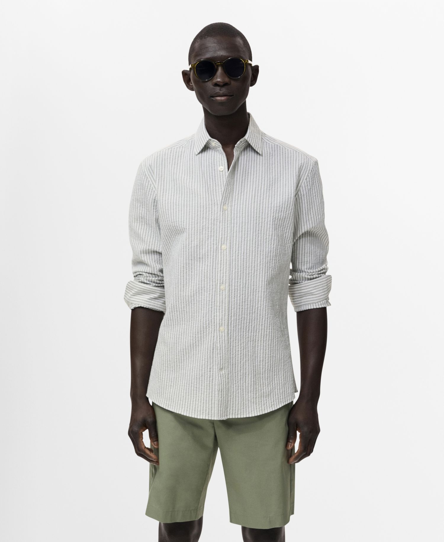 Men's Regular-Fit Stripe-Textured Shirt