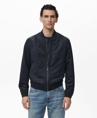 Men's Suede-Effect Bomber Jacket
