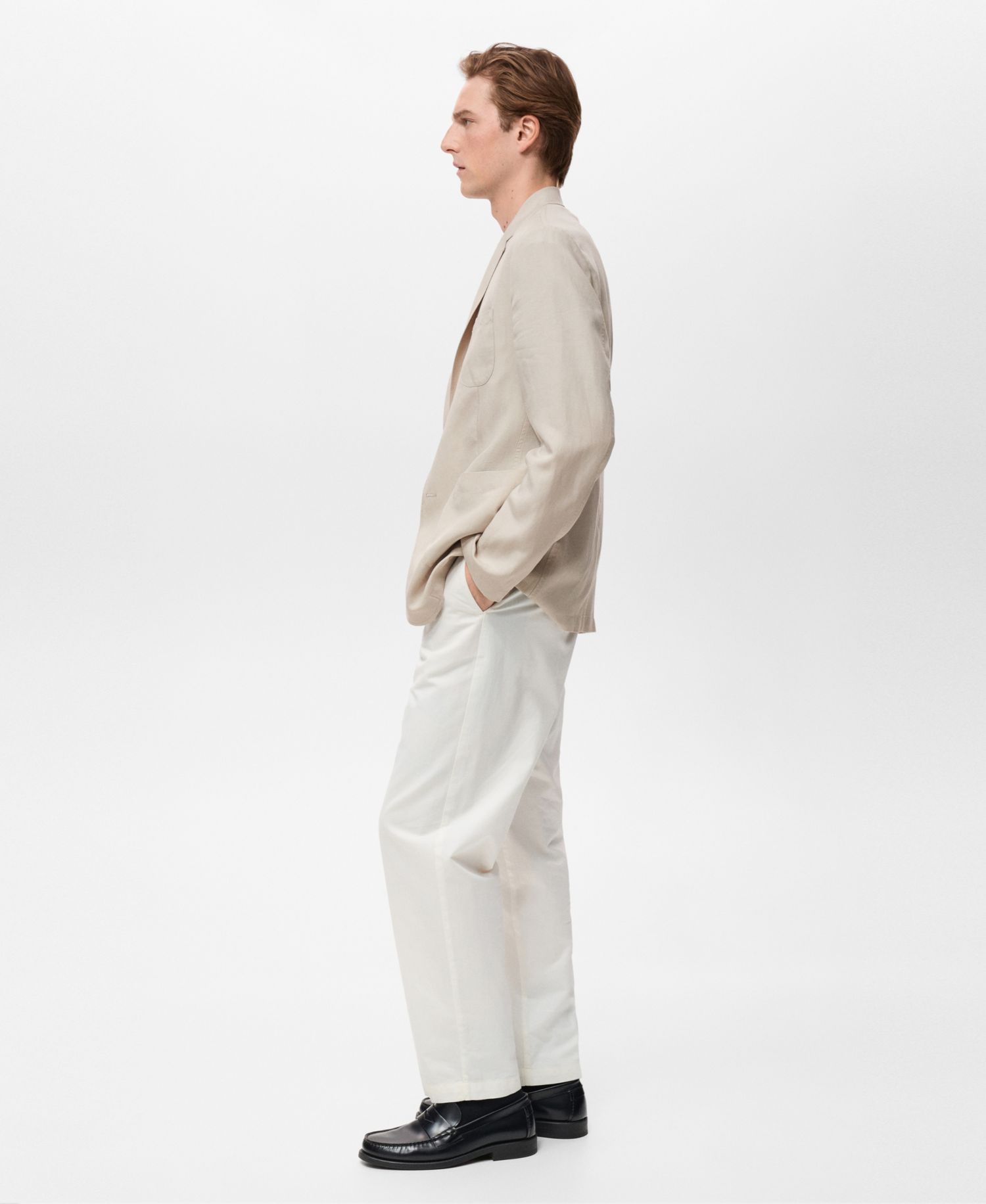 Men's Slim-Fit Linen Suit Blazer