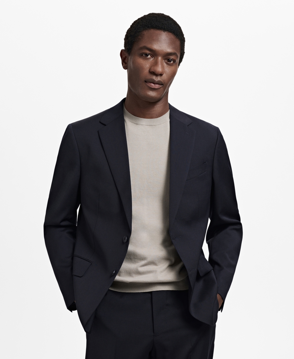 Men's Turin Virgin Wool Suit Blazer - Navy