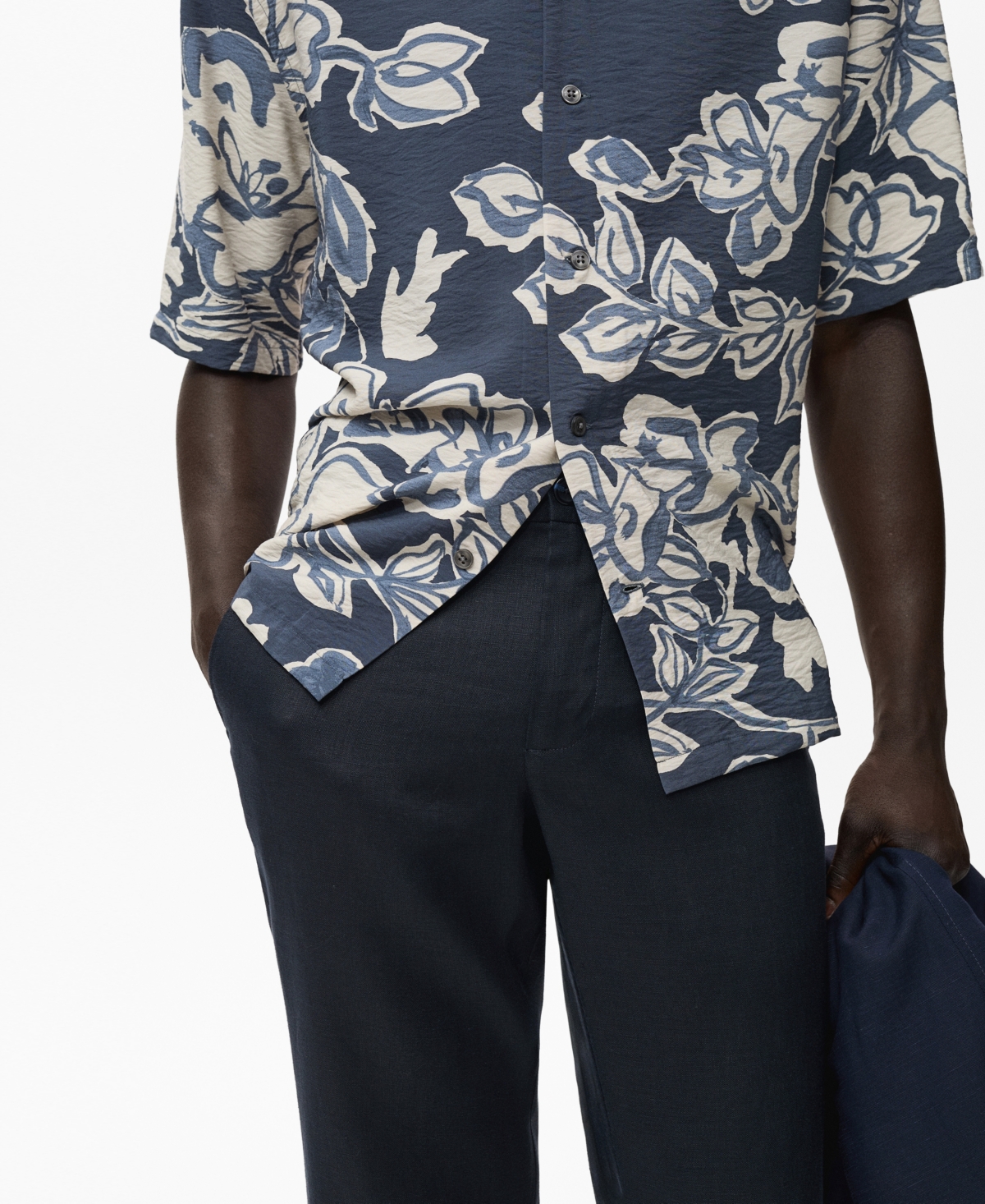 Men's Slim-Fit Linen Pants - Khaki