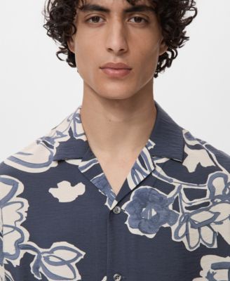 Men's Wrinkled-Effect Floral Shirt