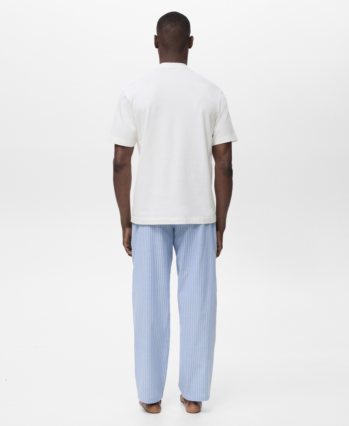 Mango Men's Cotton Combined Pajama Pack In White