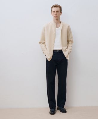 Men's Mao Collar Linen Shirt