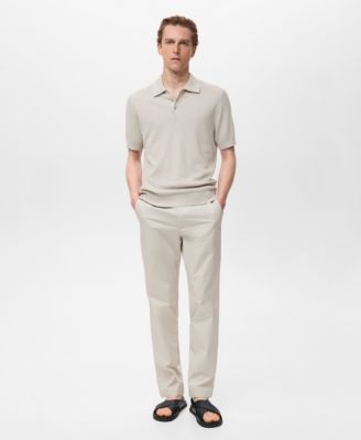 Men's Ribbed Knit Polo Shirt