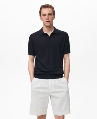 Men's Ribbed Knit Polo Shirt