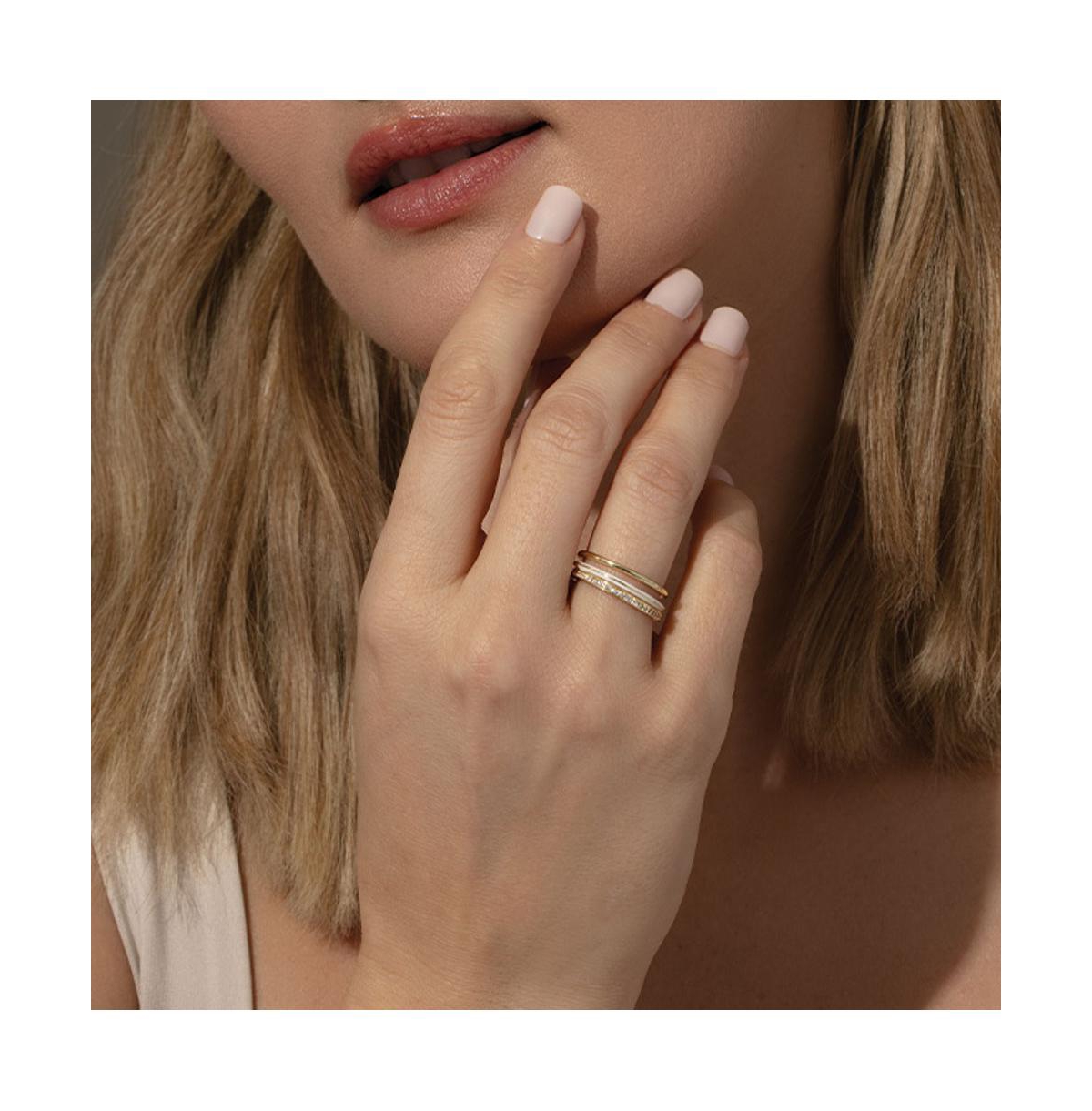 Uncommon James 14k Gold-plated White Hot Forever Ring (set Of 3) In Gold