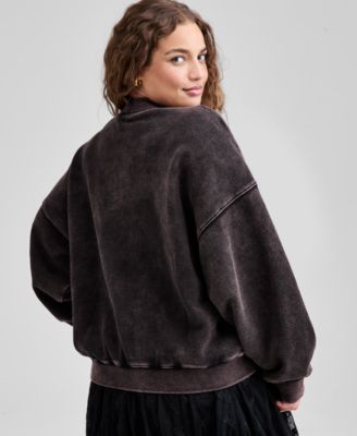 Trendy Plus Size Cotton Stud-Trim Graphic Sweatshirt, Macy's Exclusive 