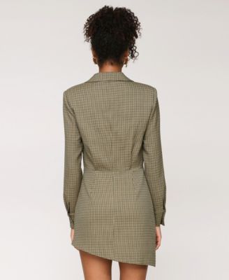 Women's Printed Split-Neck Mini Dress