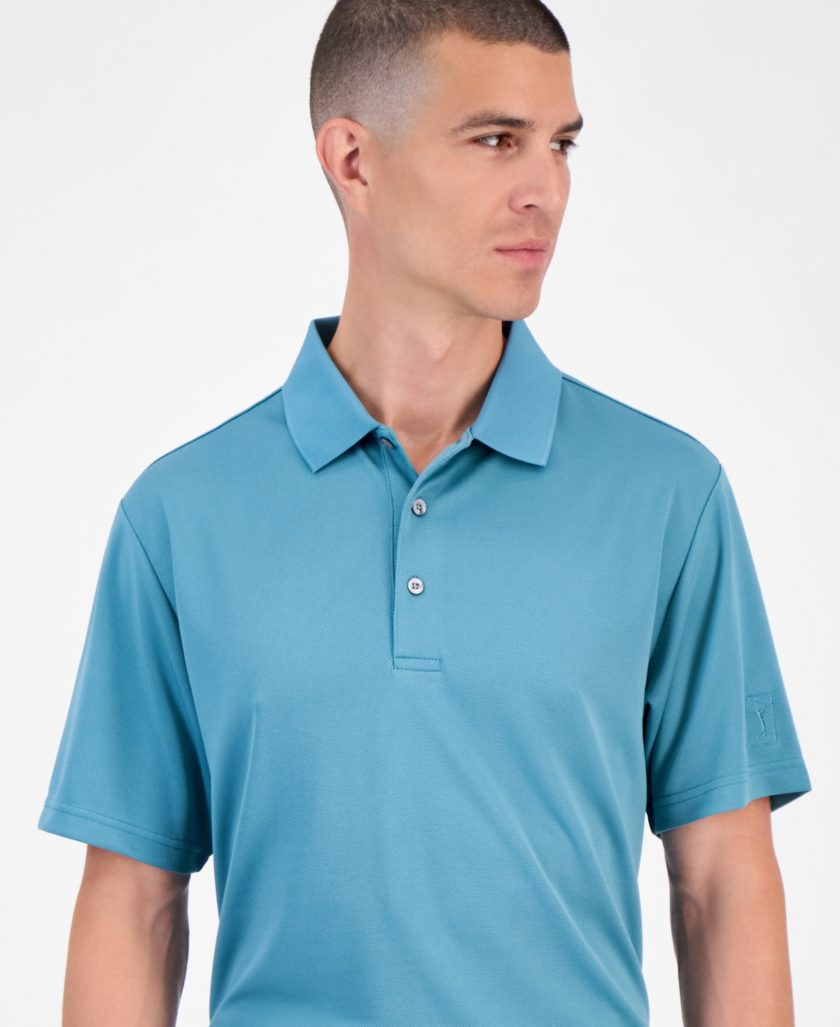 Pga Tour Men's Airflux Regular-fit Mesh Performance Golf Polo Shirt In Blue