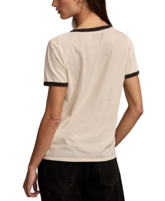 Women's Rolling Stones Graphic Cotton Ringer T-Shirt 