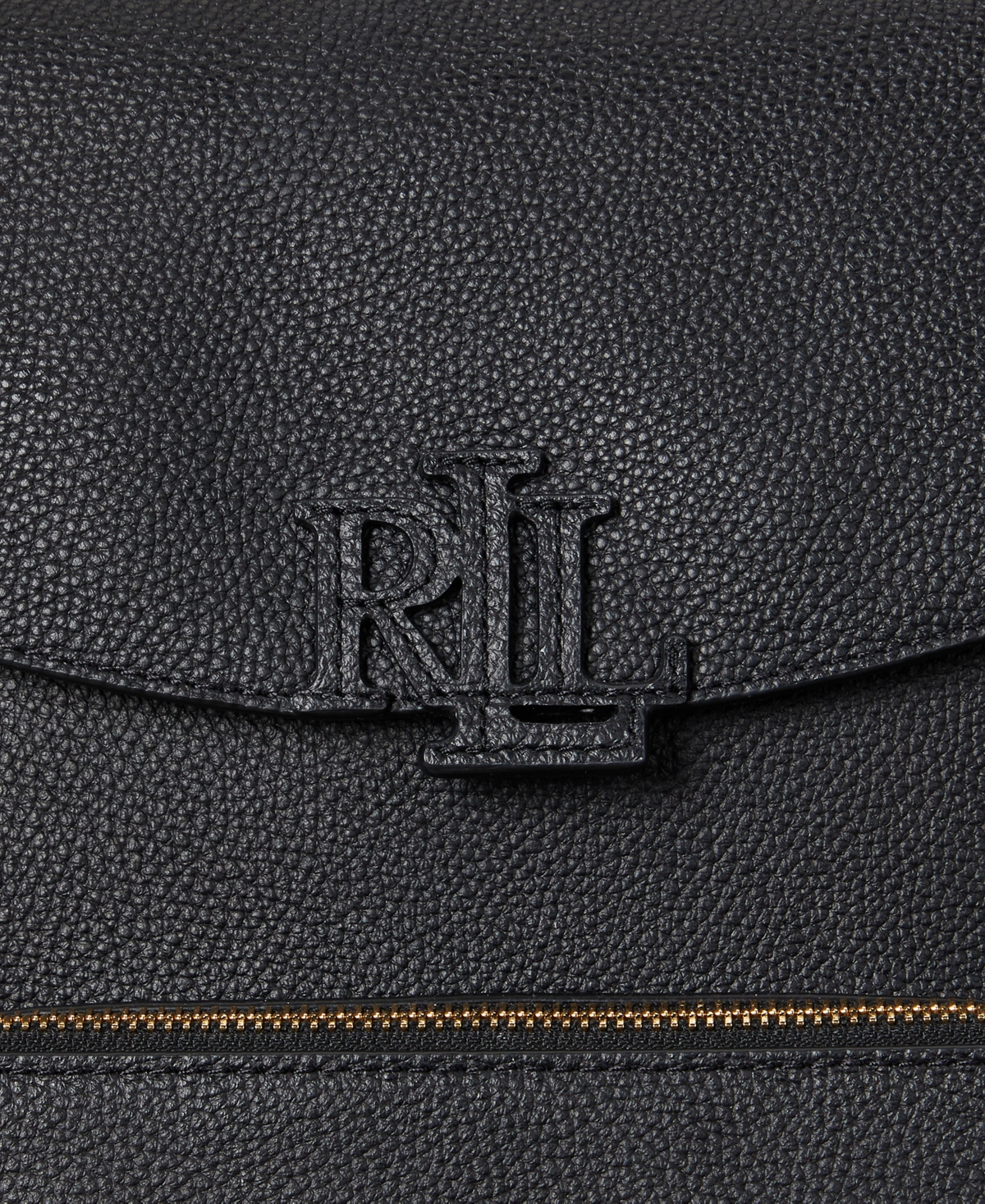 Ralph Lauren Pebbled Leather Small Cameryn Backpack In Black