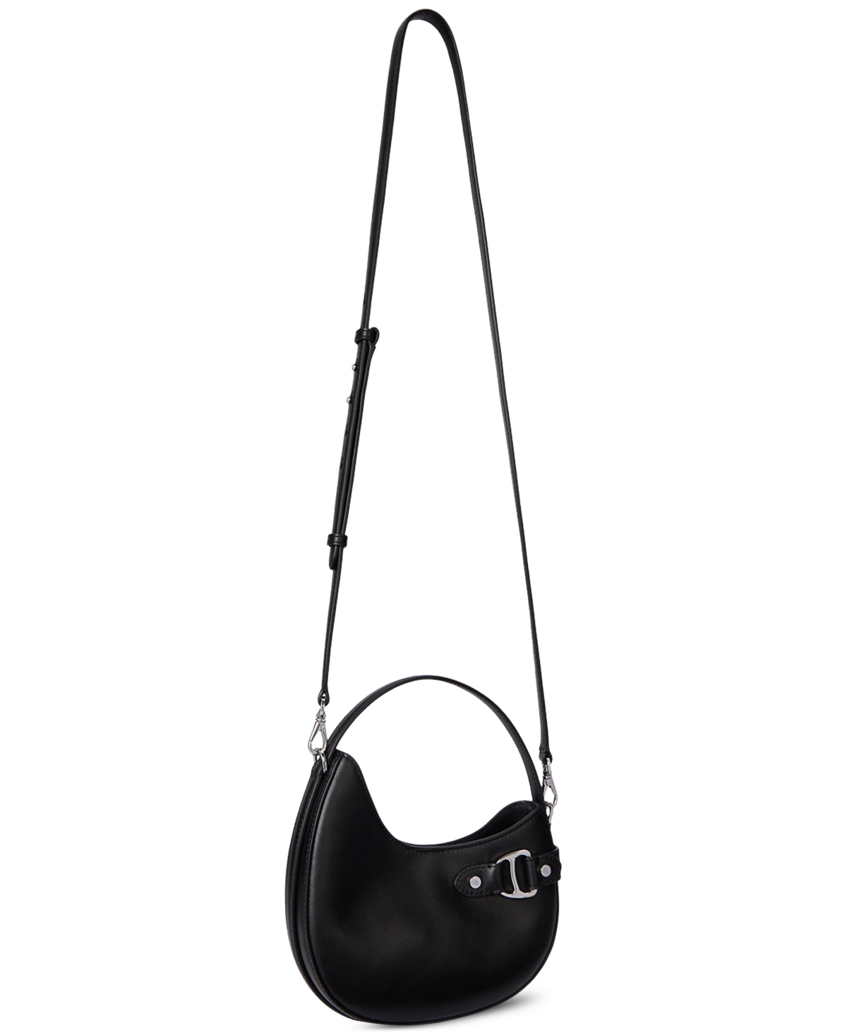 Ralph Lauren Leather Mini Tasha Crossbody Bag In Black
