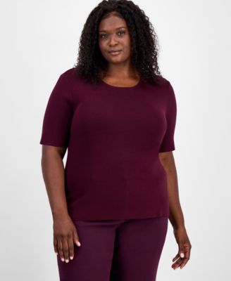 Tahari ASL - Plus Size Sweater T-Shirt