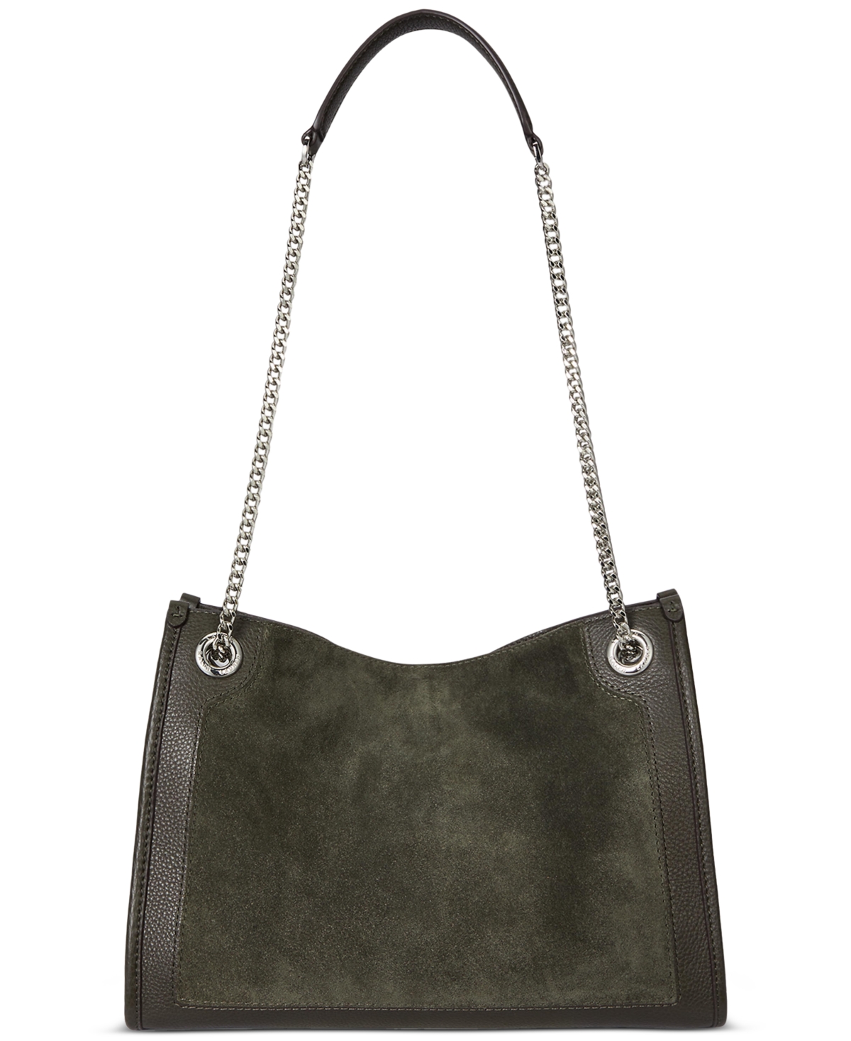 Ralph Lauren Suede & Leather Small Bradley Tote Bag In Green