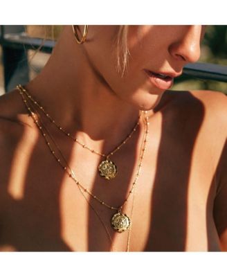 14k Gold-Plated Atocha Pendant Necklace, 15.5" + 3" extender