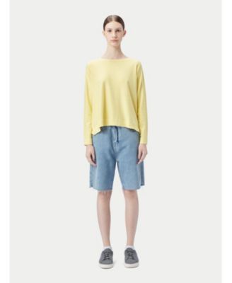 Women's Boatneck Cotton Silk Cashmere Blend Sweater