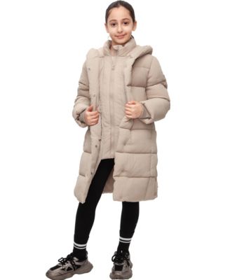 Girls Knee Length Puffer Coat