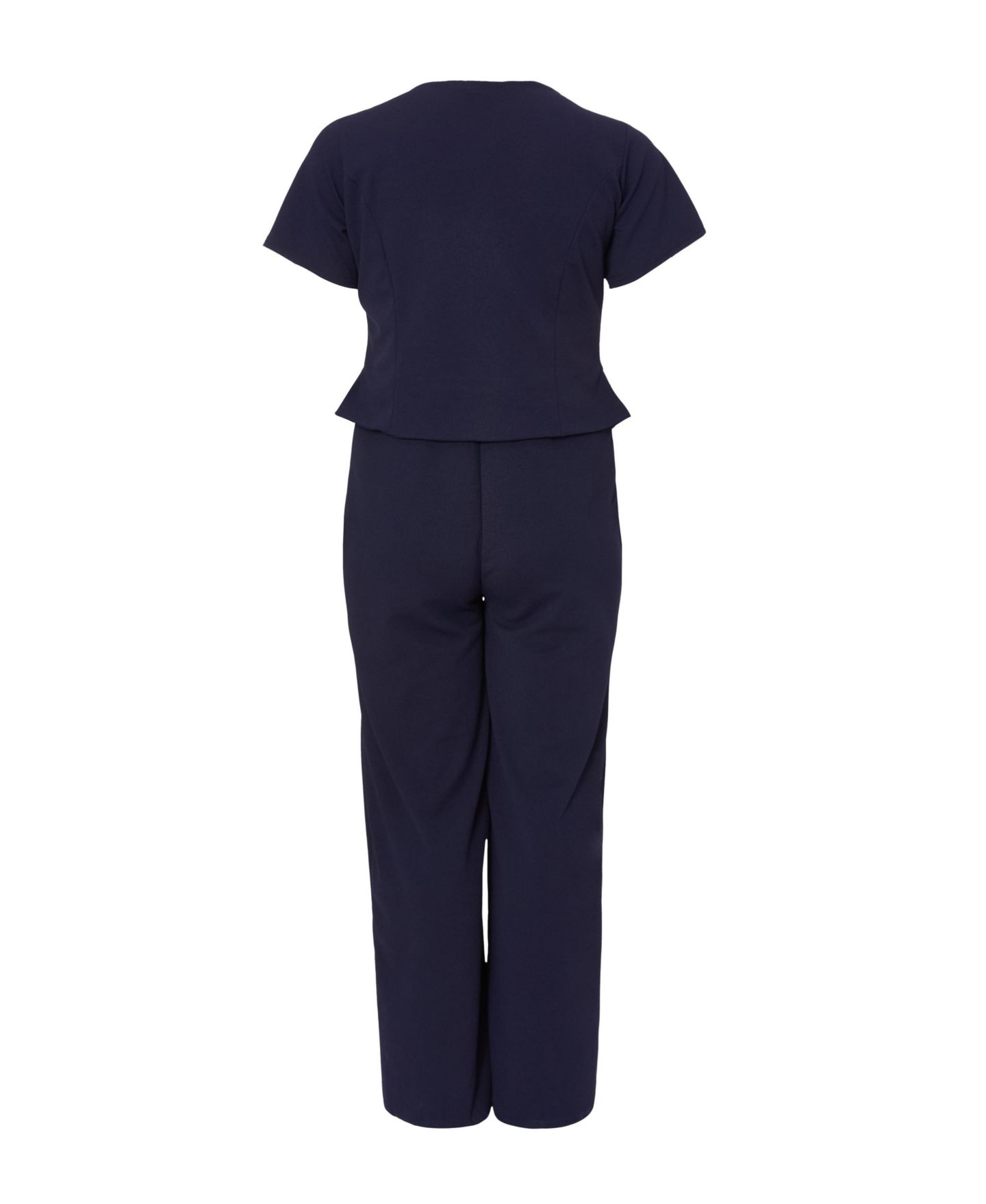 Женский комбинезон QUIZ Plus Size Palazzo Button Front Jumpsuit, цвет: Тёмно-синий — фото 6