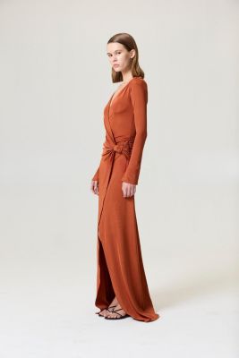 Women's Knot Detail Slit Maxi Dress